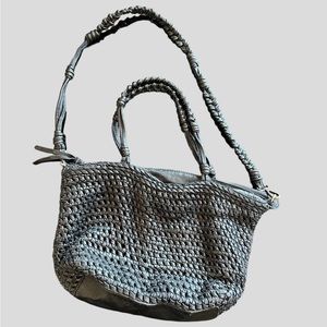 BLACK woven handbag India med